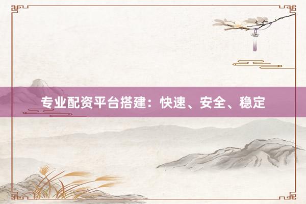 专业配资平台搭建：快速、安全、稳定