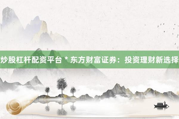 炒股杠杆配资平台 * 东方财富证券：投资理财新选择