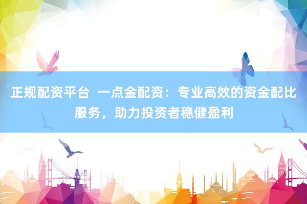正规配资平台  一点金配资：专业高效的资金配比服务，助力投资者稳健盈利