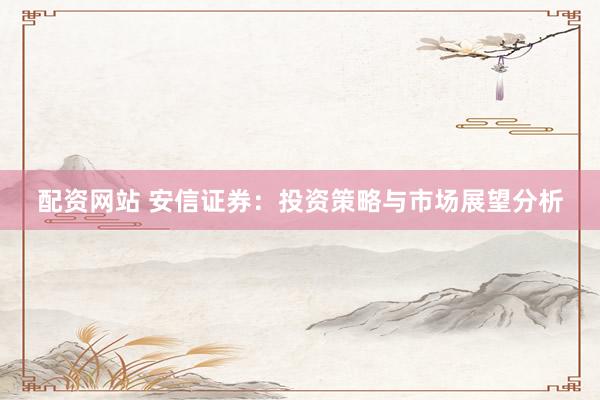 配资网站 安信证券：投资策略与市场展望分析