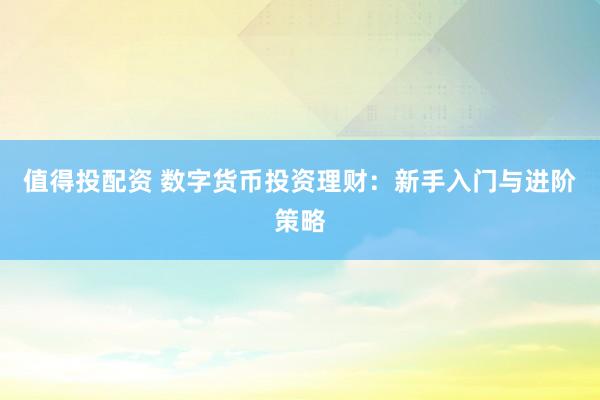 值得投配资 数字货币投资理财：新手入门与进阶策略