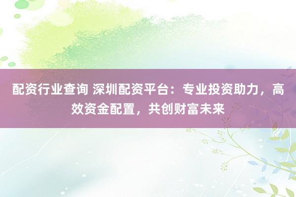 配资行业查询 深圳配资平台:专业投资助力,高效资金配置,共创财富未来