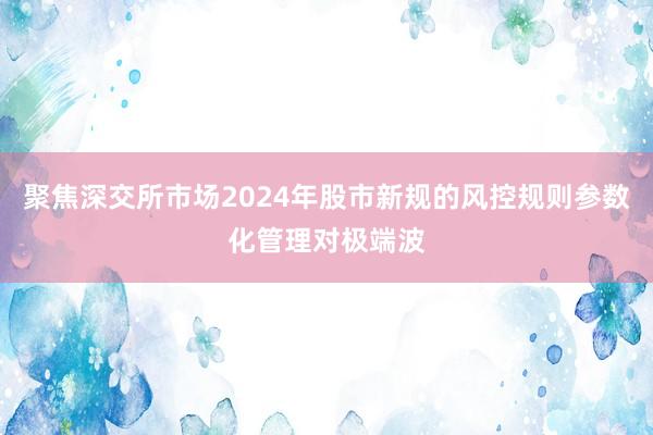 聚焦深交所市场2024年股市新规的风控规则参数化管理对极端波