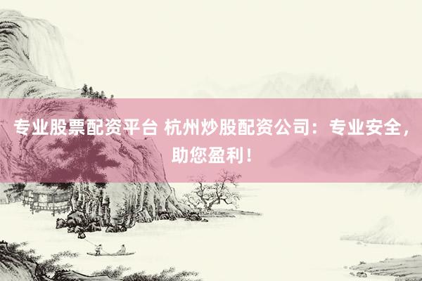 专业股票配资平台 杭州炒股配资公司：专业安全，助您盈利！