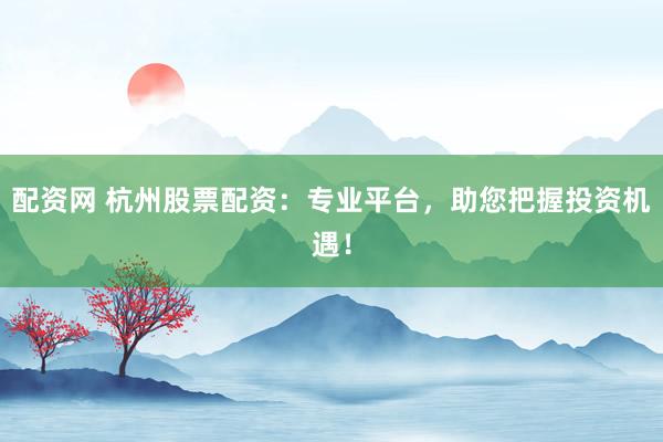 配资网 杭州股票配资：专业平台，助您把握投资机遇！