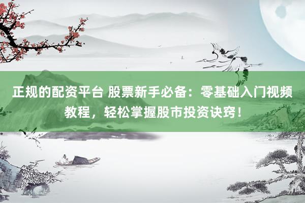 正规的配资平台 股票新手必备：零基础入门视频教程，轻松掌握股市投资诀窍！