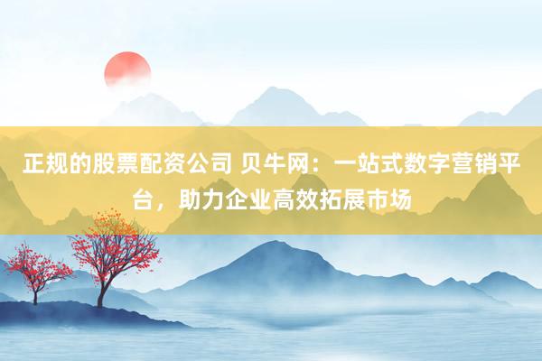 正规的股票配资公司 贝牛网：一站式数字营销平台，助力企业高效拓展市场