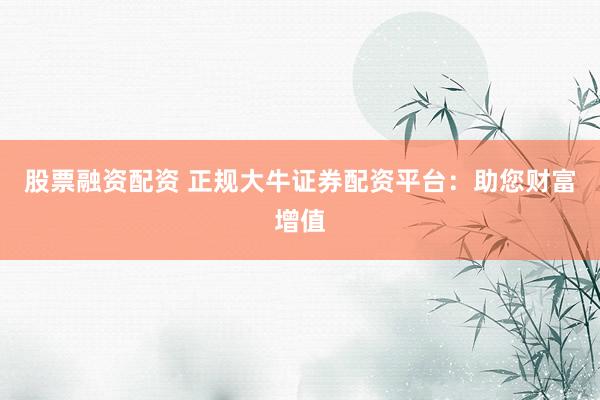股票融资配资 正规大牛证券配资平台：助您财富增值