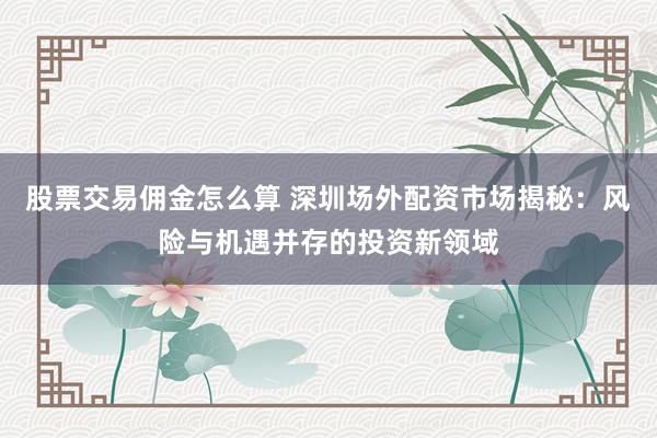 股票交易佣金怎么算 深圳场外配资市场揭秘：风险与机遇并存的投资新领域